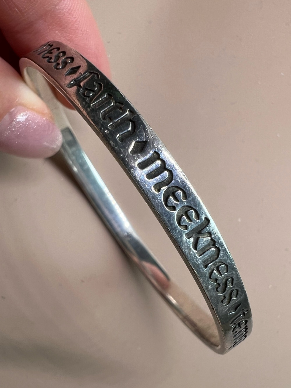 Vintage retired James Avery Fruit of the Spirit Sterling Silver Bangle Bracelet